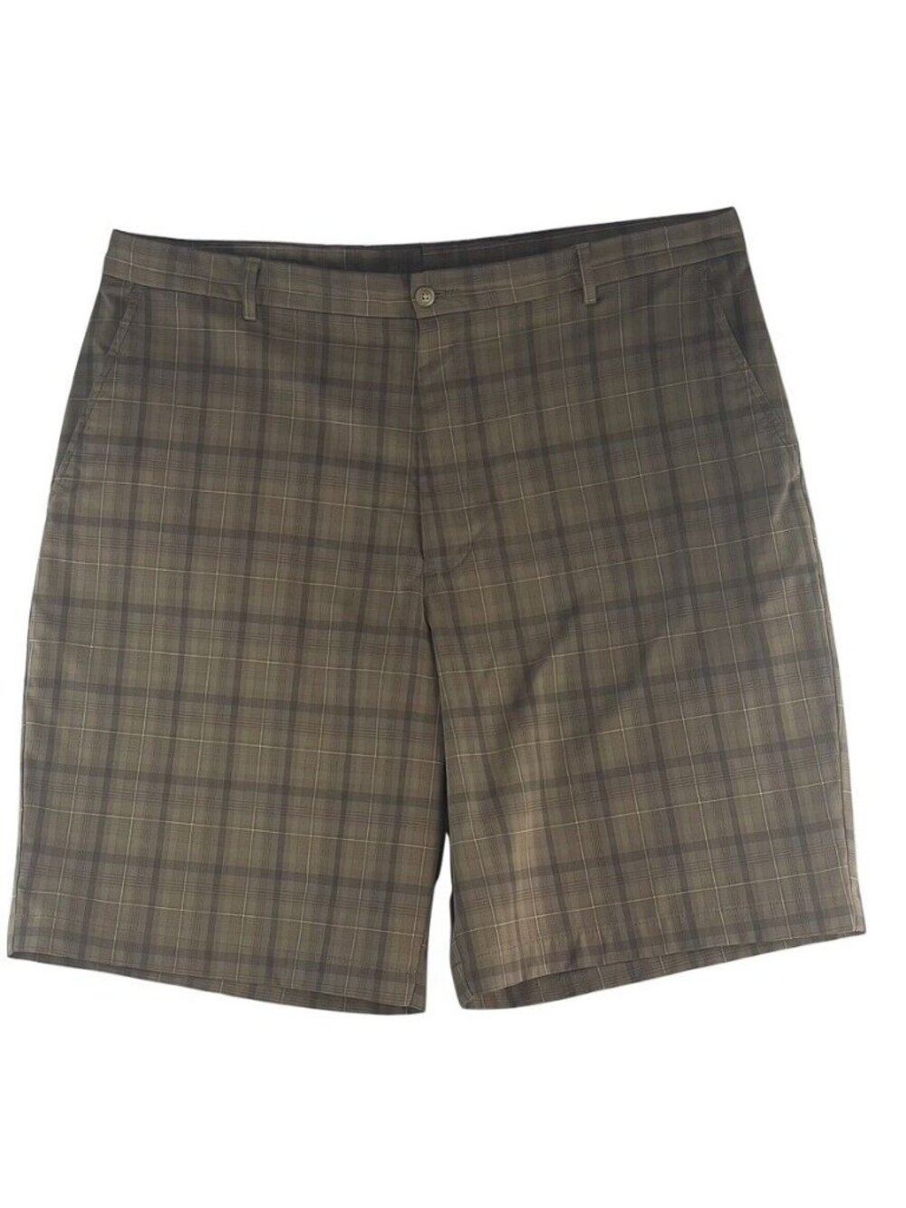 Slazenger Mens Plaid Golf Shorts Size 40 Brown Gray Polyester